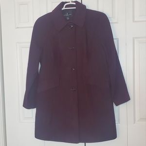 Womens London Fog Wool Coat Single Breasted Lined Pockets Knee Length